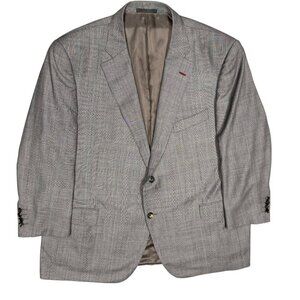 VASSI Couture Blazer Super 130's Wool Sport Coat Grey Made in Italy 52R
